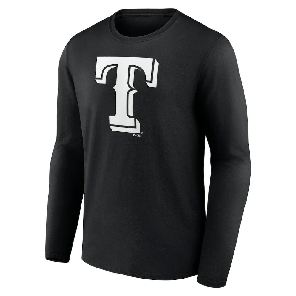 MLB Texas Rangers Monochrome Personalized Name & Number Long Sleeve T-Shirt