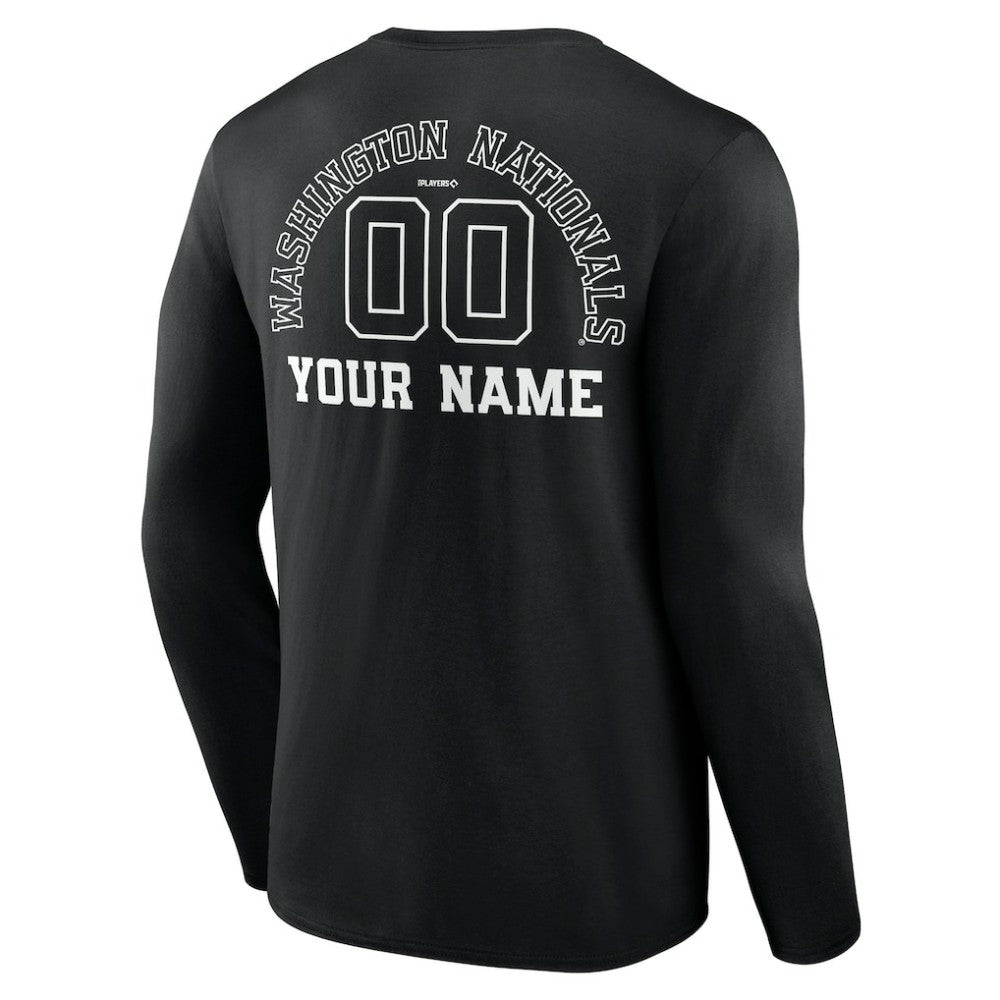 MLB Washington Nationals Monochrome Personalized Name & Number Long Sleeve T-Shirt