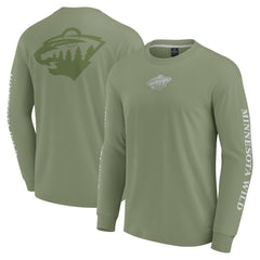 NHL Olive Minnesota Wild Fanatics Elements Strive Long Sleeve T-Shirt