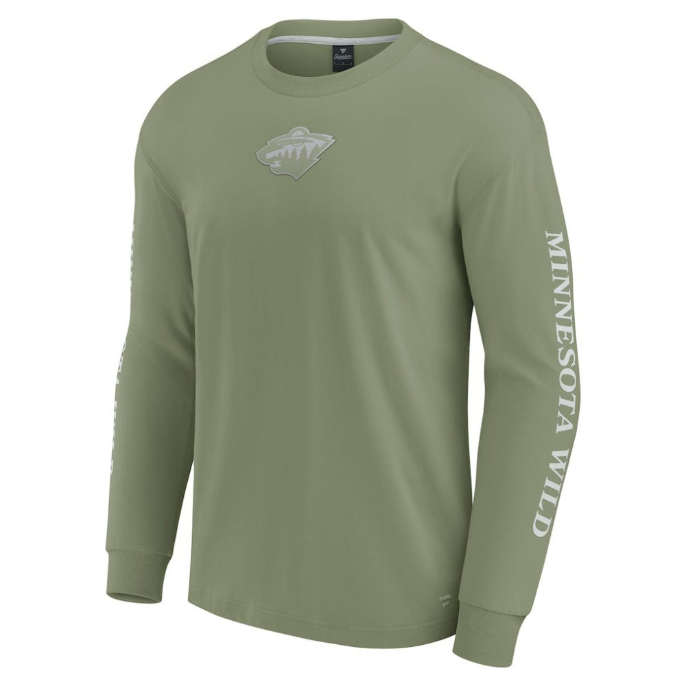 NHL Olive Minnesota Wild Fanatics Elements Strive Long Sleeve T-Shirt