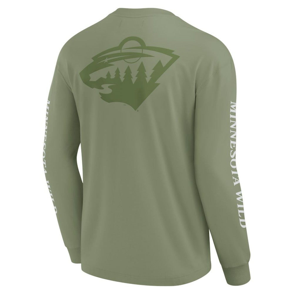 NHL Olive Minnesota Wild Fanatics Elements Strive Long Sleeve T-Shirt
