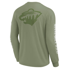 NHL Olive Minnesota Wild Fanatics Elements Strive Long Sleeve T-Shirt