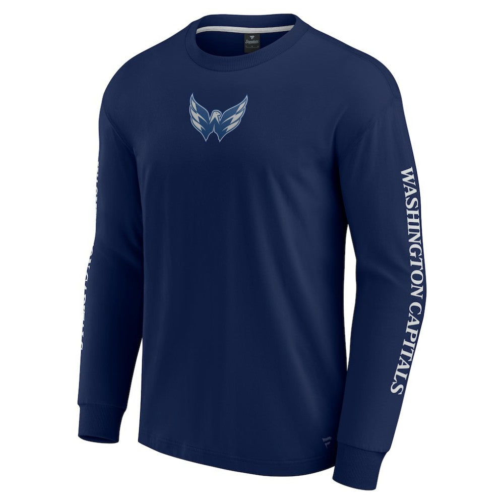 NHL Navy Washington Capitals Fanatics Elements Strive Long Sleeve T-Shirt