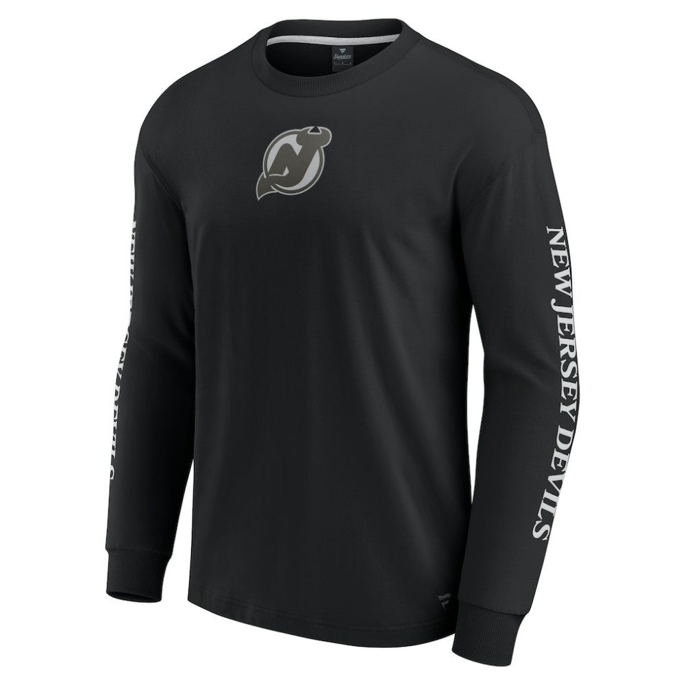 NHL Black New Jersey Devils Fanatics Elements Strive Long Sleeve T-Shirt