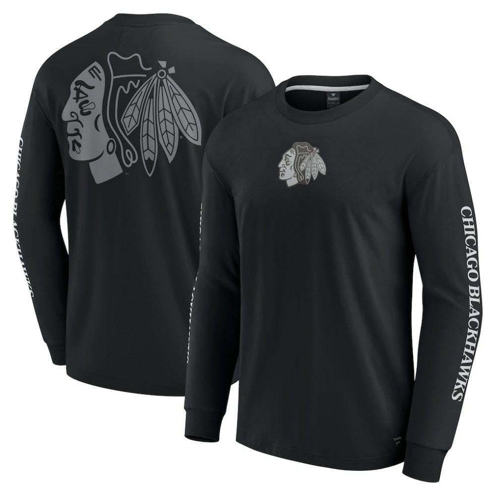 NHL Black Chicago Blackhawks Fanatics Elements Strive Long Sleeve T-Shirt