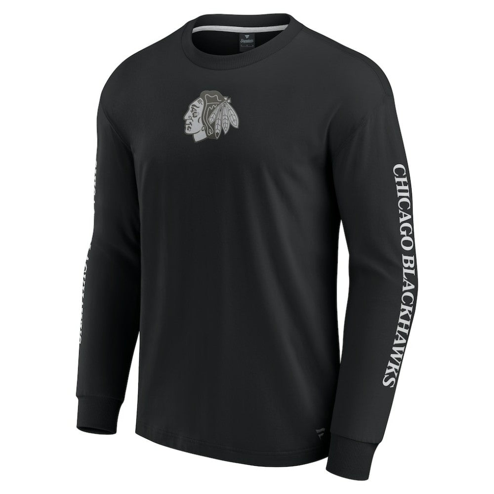 NHL Black Chicago Blackhawks Fanatics Elements Strive Long Sleeve T-Shirt