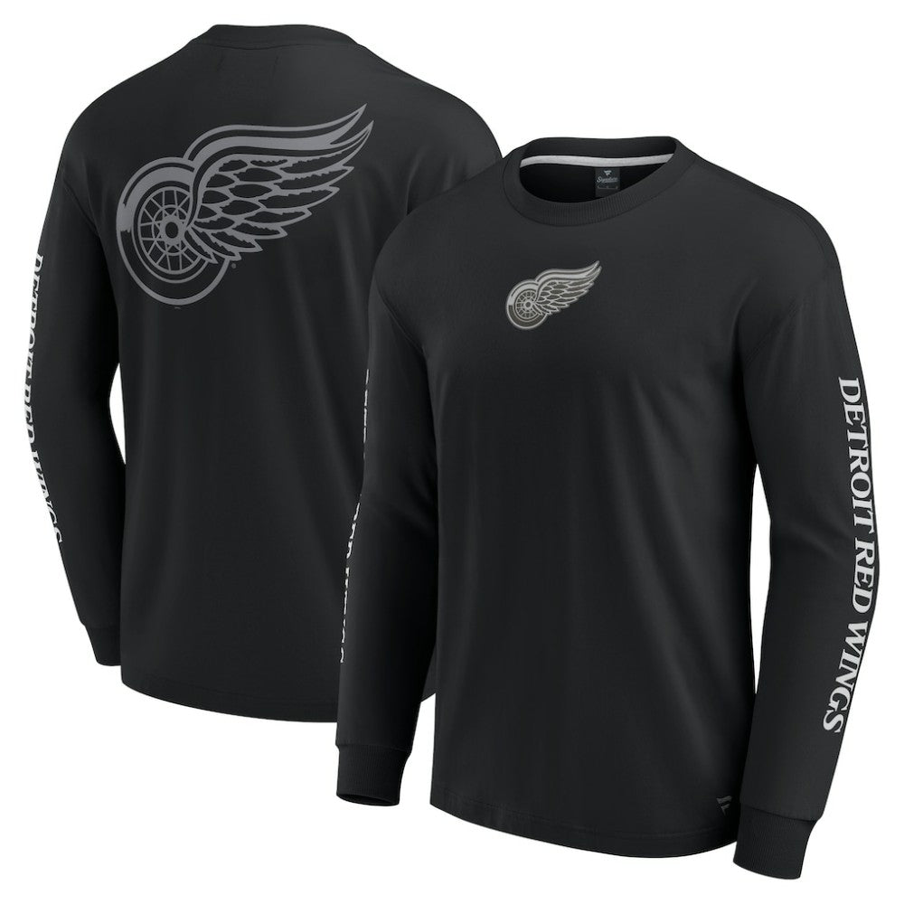 NHL Black Detroit Red Wings Fanatics Elements Strive Long Sleeve T-Shirt