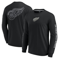 NHL Black Detroit Red Wings Fanatics Elements Strive Long Sleeve T-Shirt