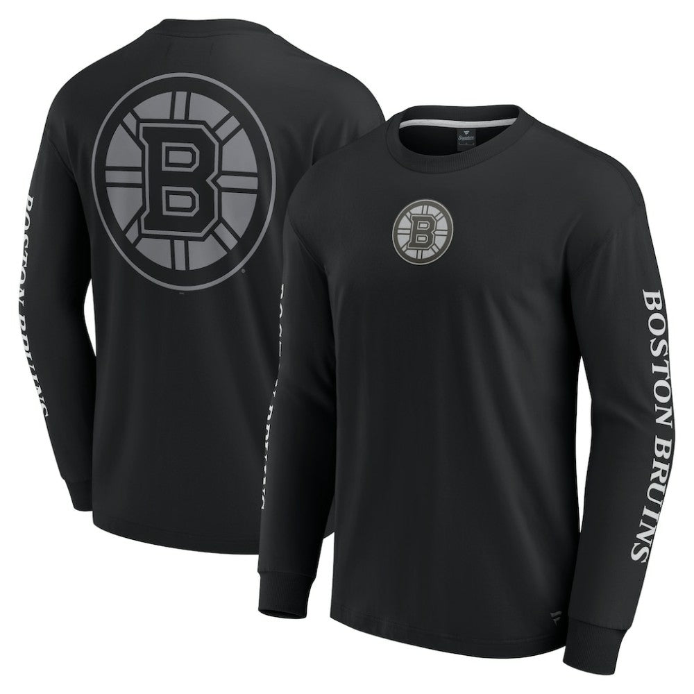 NHL Black Boston Bruins Fanatics Elements Strive Long Sleeve T-Shirt