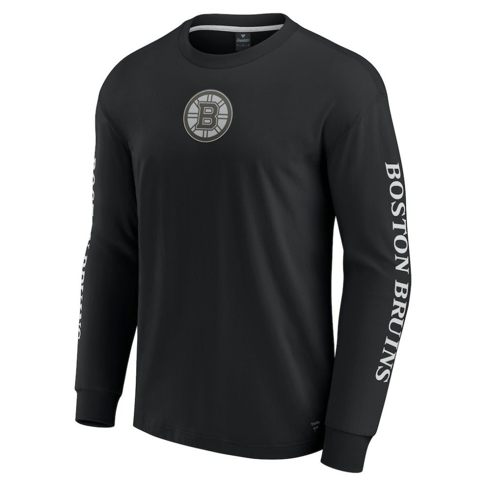 NHL Black Boston Bruins Fanatics Elements Strive Long Sleeve T-Shirt