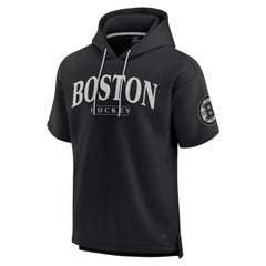 NHL Black Boston Bruins Fanatics Elements Ready Short Sleeve Pullover Hoodie