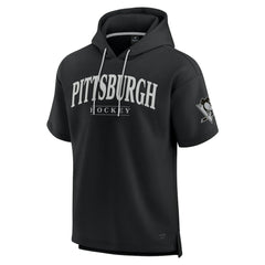 NHL Black Pittsburgh Penguins Fanatics Elements Ready Short Sleeve Pullover Hoodie