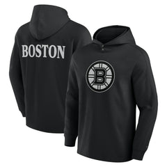 NHL Black Boston Bruins Fanatics Elements Blaze Tri-Blend Long Sleeve Hoodie T-Shirt