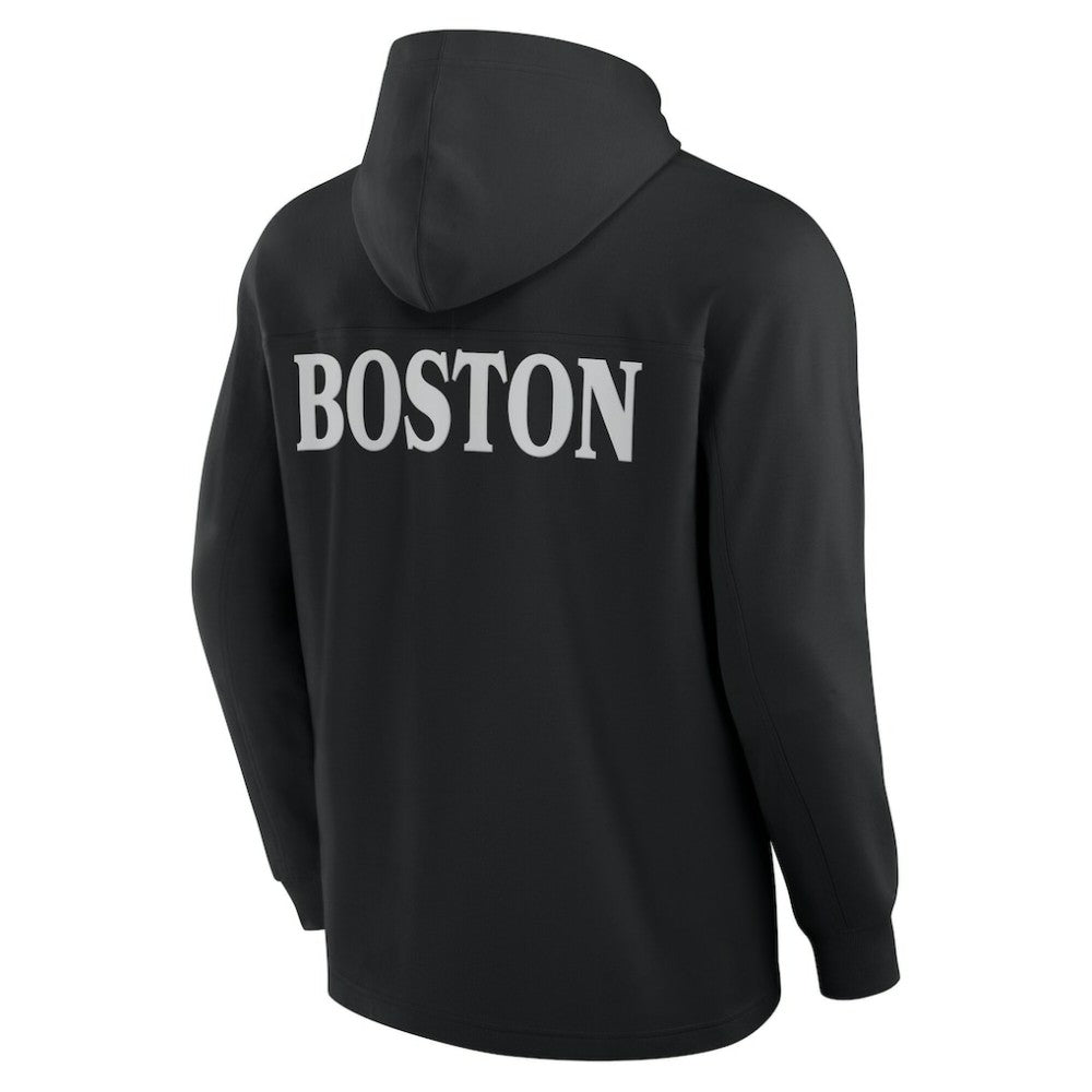 NHL Black Boston Bruins Fanatics Elements Blaze Tri-Blend Long Sleeve Hoodie T-Shirt