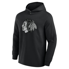 NHL Black Chicago Blackhawks Fanatics Elements Blaze Tri-Blend Long Sleeve Hoodie T-Shirt