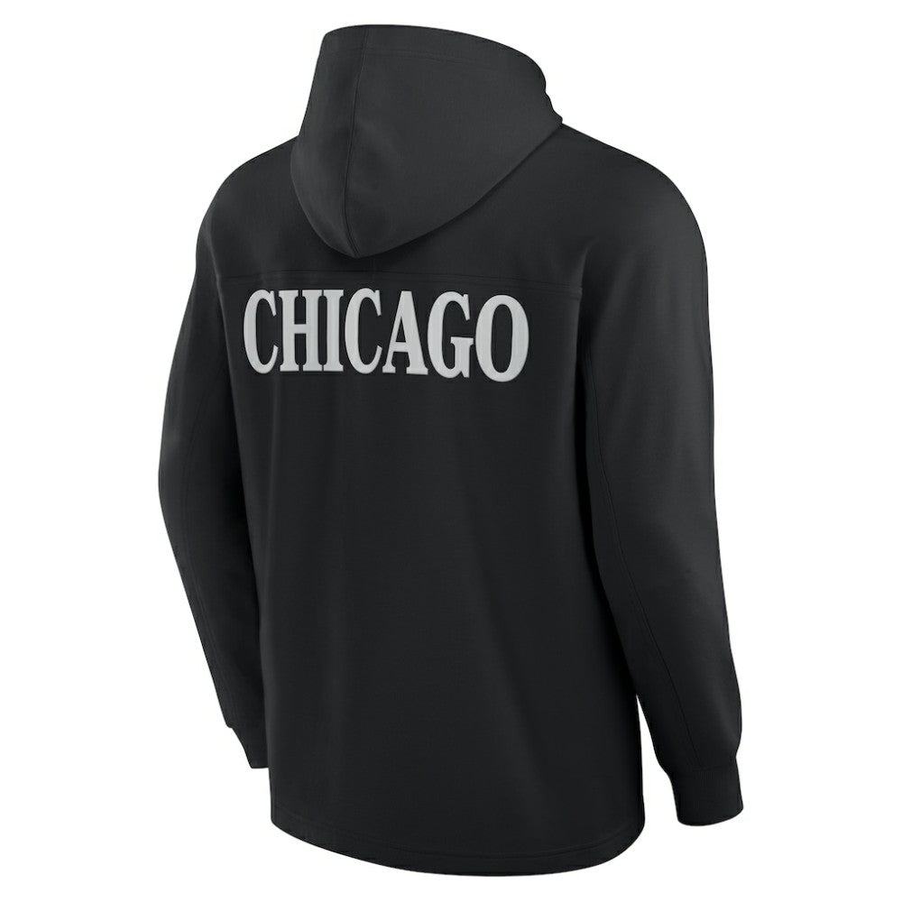 NHL Black Chicago Blackhawks Fanatics Elements Blaze Tri-Blend Long Sleeve Hoodie T-Shirt