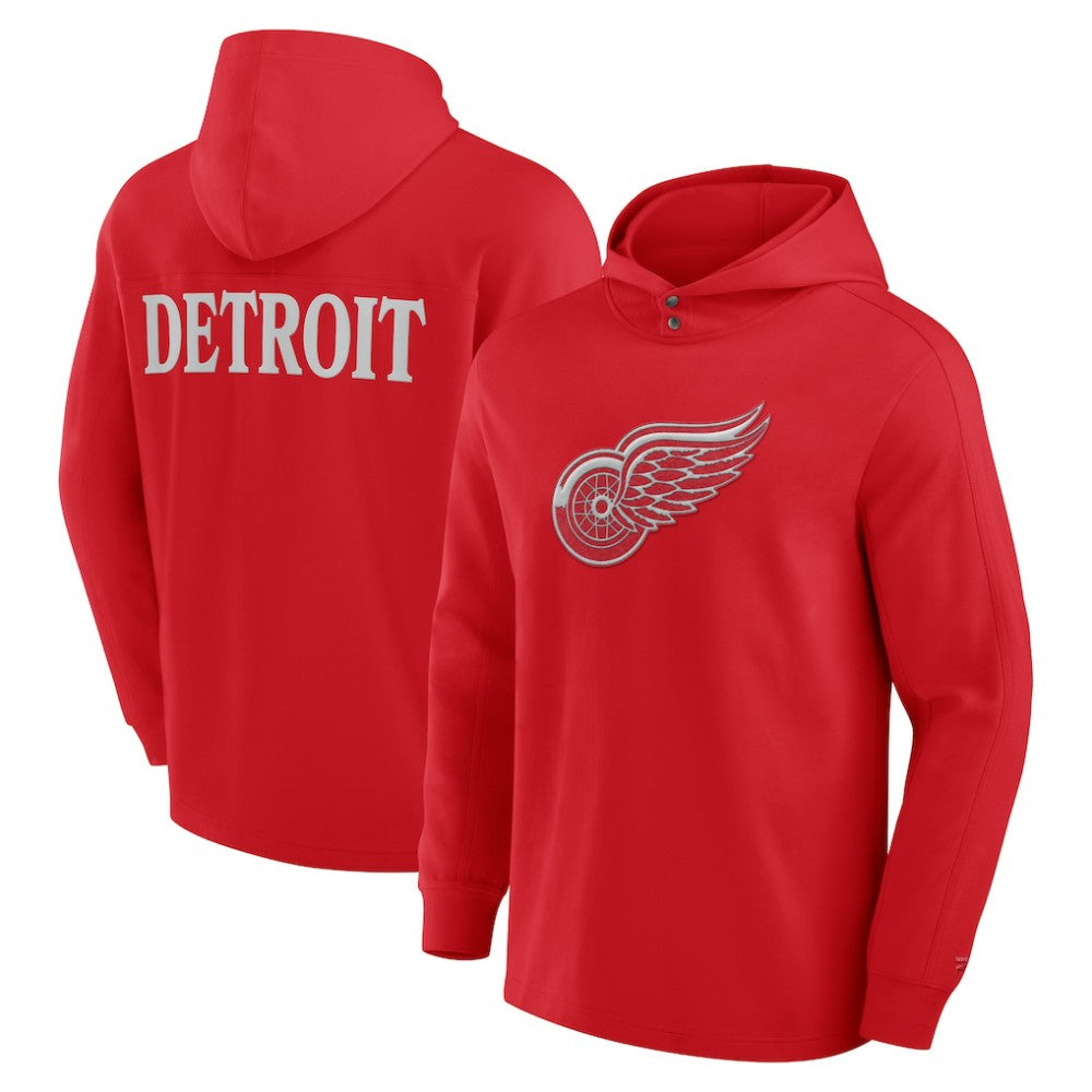 NHL Red Detroit Red Wings Fanatics Elements Blaze Tri-Blend Long Sleeve Hoodie T-Shirt