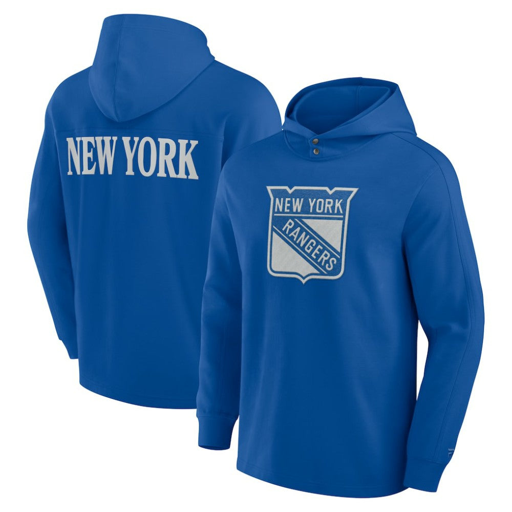 NHL Blue New York Rangers Fanatics Elements Blaze Tri-Blend Long Sleeve Hoodie T-Shirt