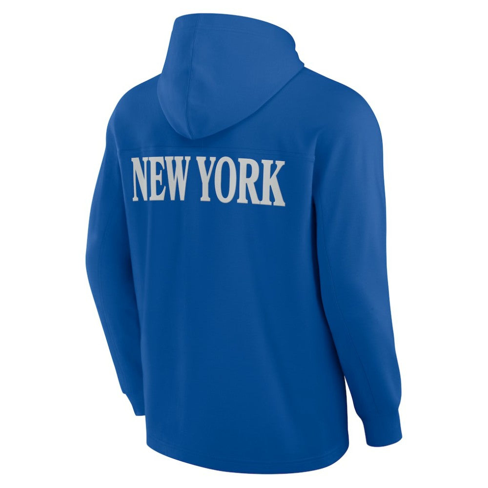 NHL Blue New York Rangers Fanatics Elements Blaze Tri-Blend Long Sleeve Hoodie T-Shirt
