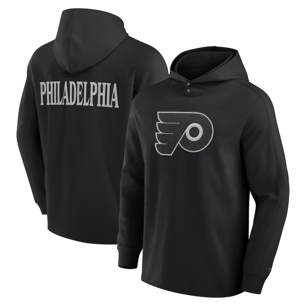 NHL Black Philadelphia Flyers Fanatics Elements Blaze Tri-Blend Long Sleeve Hoodie T-Shirt