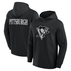NHL Black Pittsburgh Penguins Fanatics Elements Blaze Tri-Blend Long Sleeve Hoodie T-Shirt