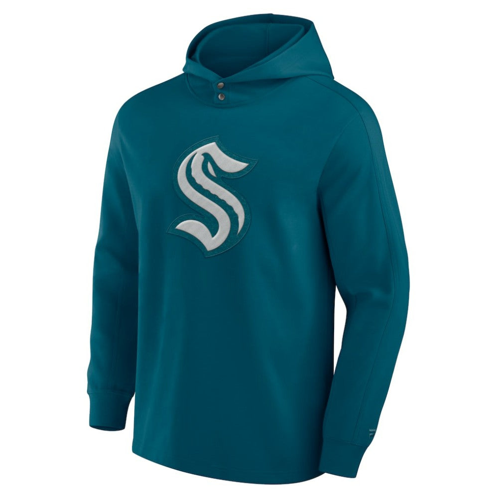 NHL Teal Seattle Kraken Fanatics Elements Blaze Tri-Blend Long Sleeve Hoodie T-Shirt