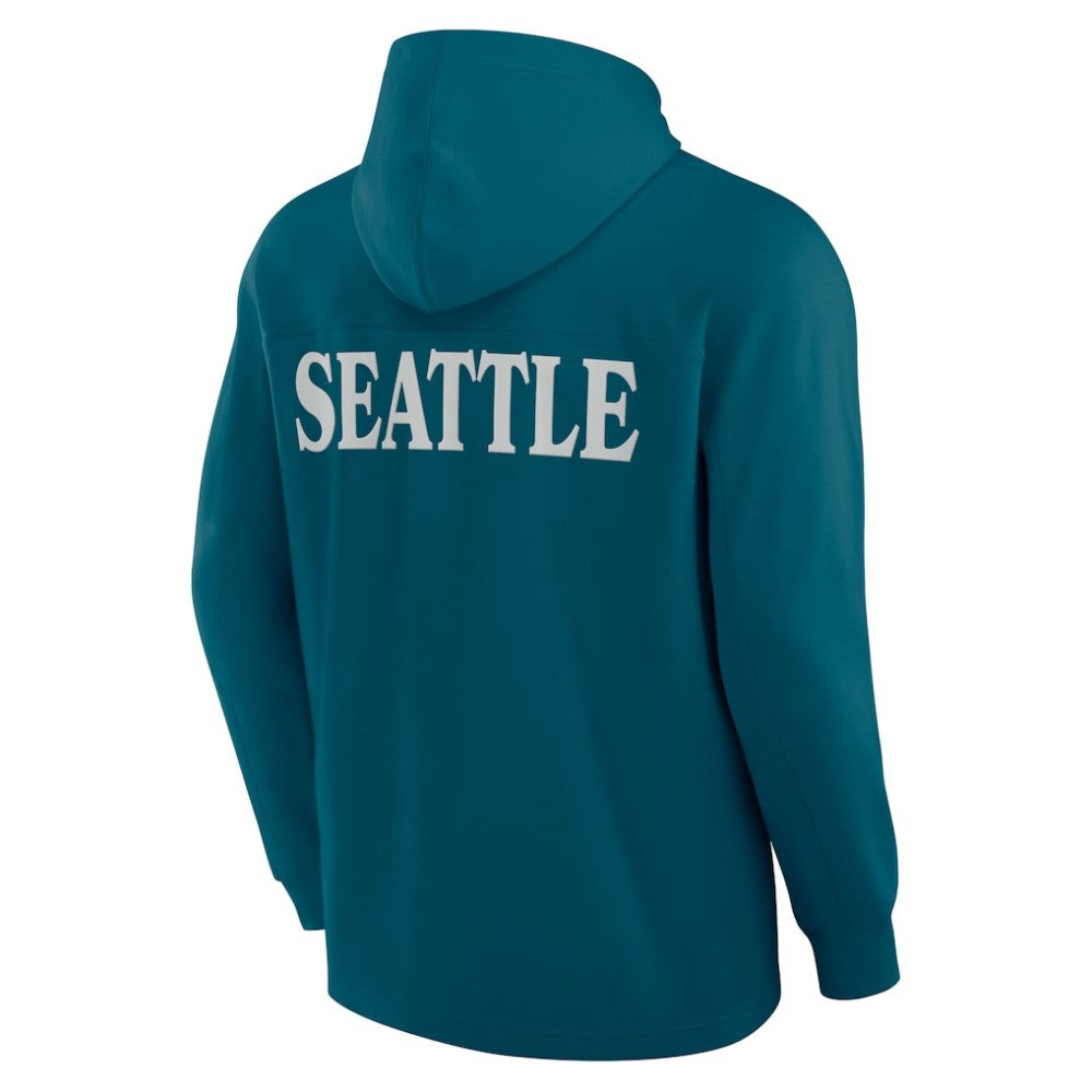 NHL Teal Seattle Kraken Fanatics Elements Blaze Tri-Blend Long Sleeve Hoodie T-Shirt