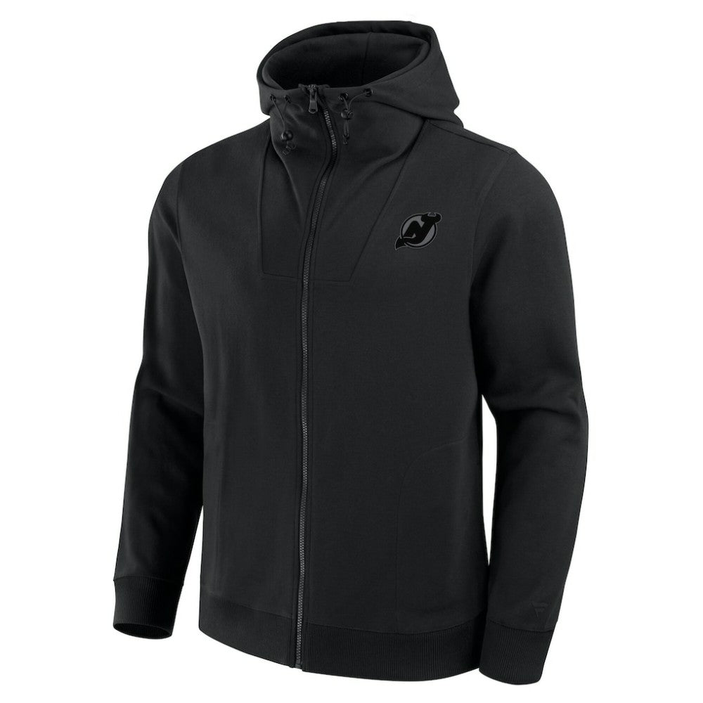 NHL Black New Jersey Devils Fanatics Elements Tonal Primary Tri-Blend Full-Zip Hoodie