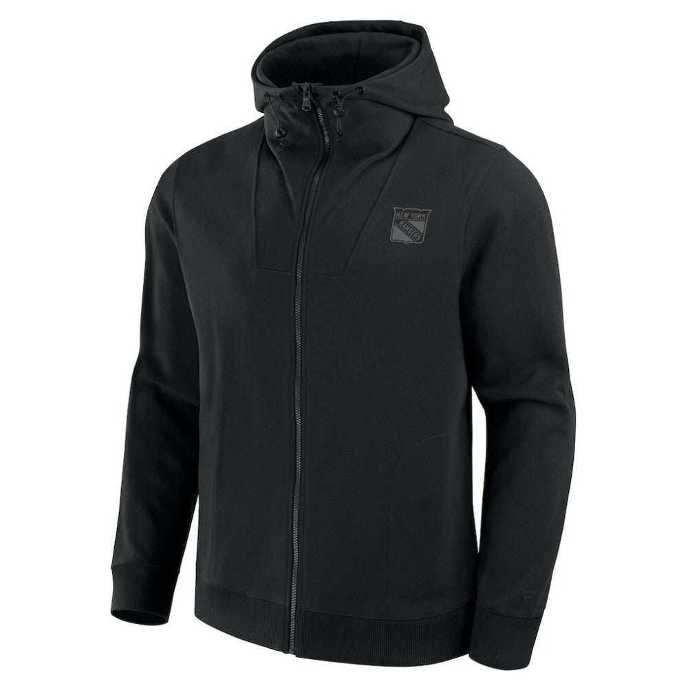 NHL Black New York Rangers Fanatics Elements Tonal Primary Tri-Blend Full-Zip Hoodie