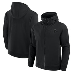 NHL Black Boston Bruins Fanatics Elements Tonal Primary Tri-Blend Full-Zip Hoodie