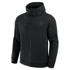 NHL Black Boston Bruins Fanatics Elements Tonal Primary Tri-Blend Full-Zip Hoodie