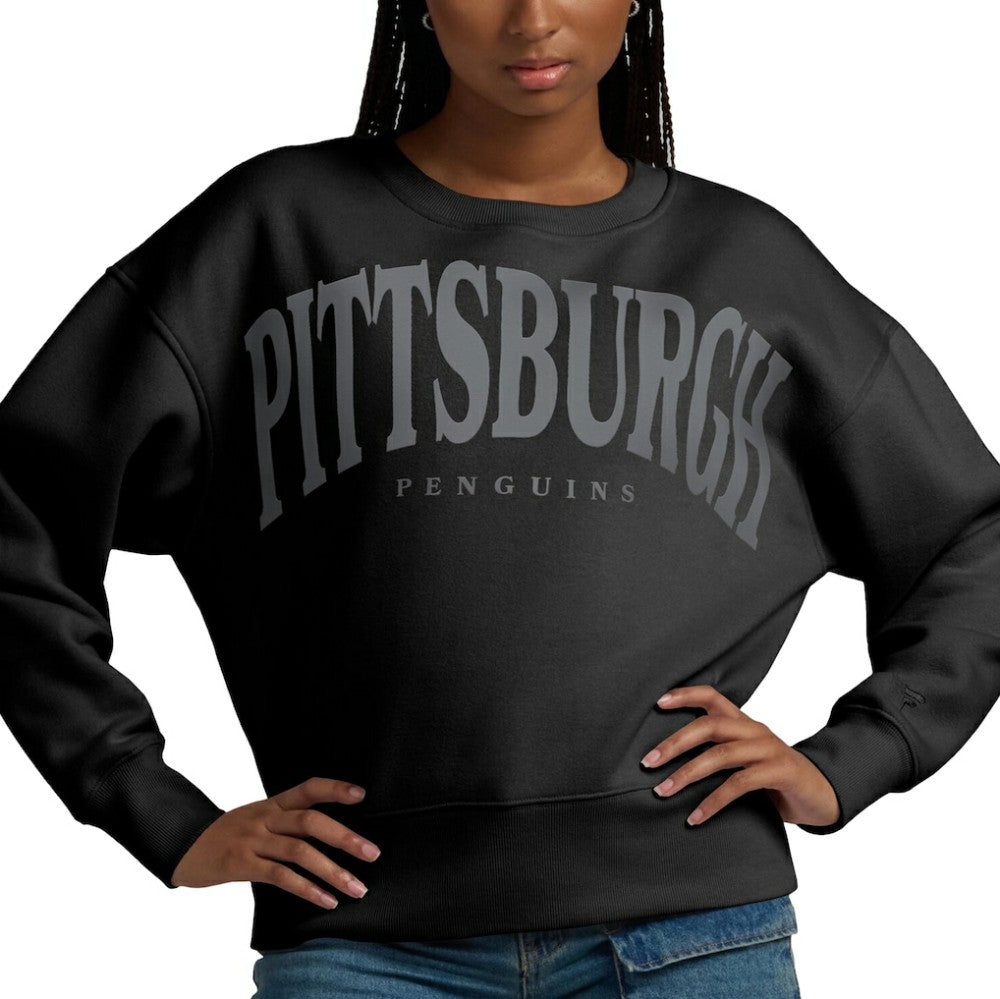 NHL Black Pittsburgh Penguins Fanatics Women's Elements Flow Pullover Sweatshirt