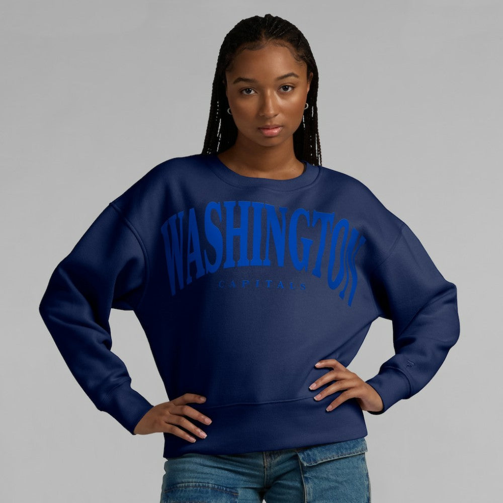 NHL Navy Washington Capitals Fanatics Women's Elements Flow Pullover Sweatshirt