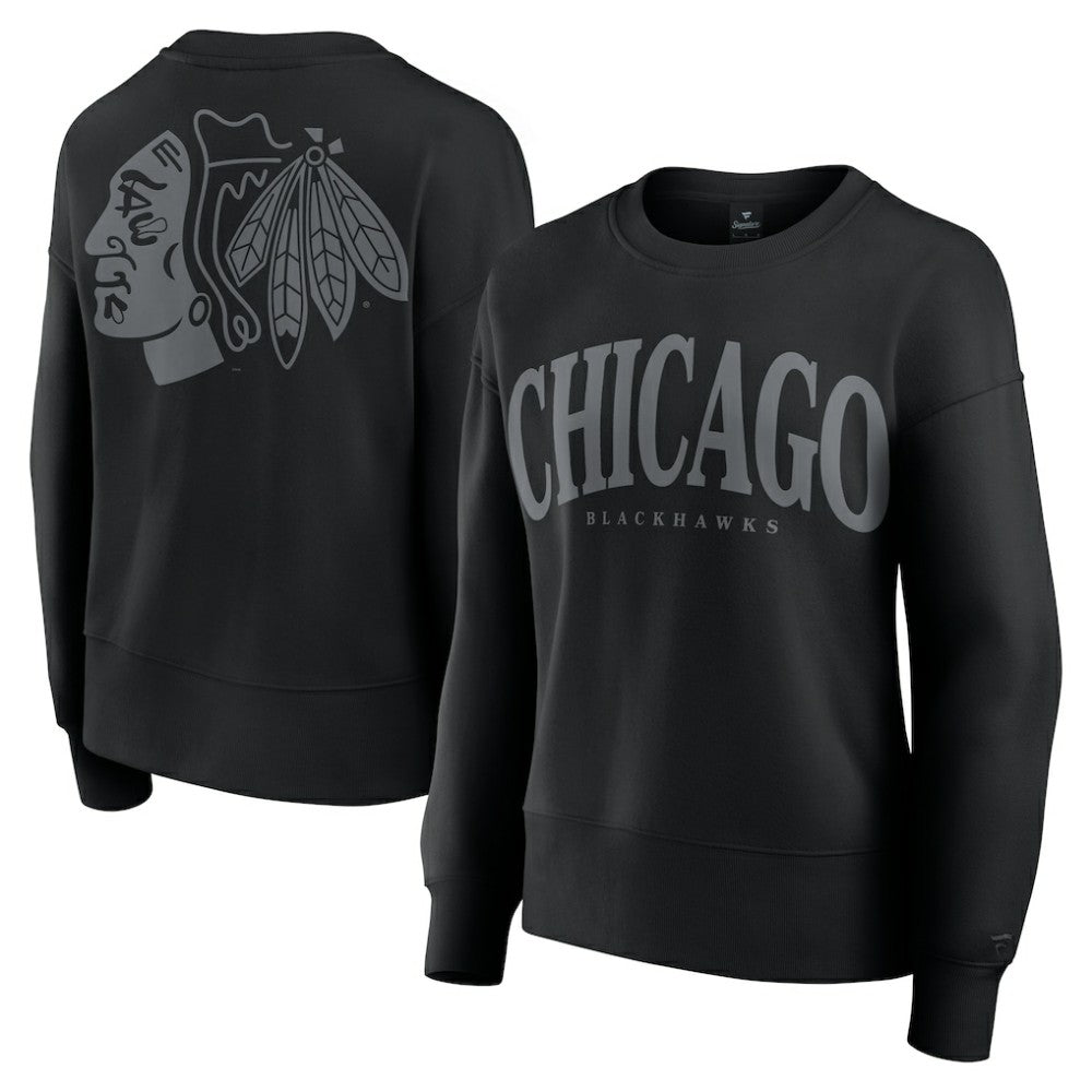 NHL Black Chicago Blackhawks Fanatics Women's Elements Flow Pullover Sweatshirt