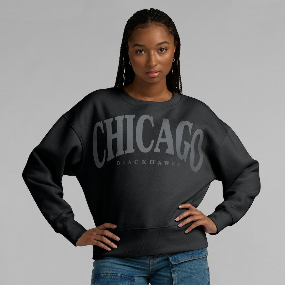 NHL Black Chicago Blackhawks Fanatics Women's Elements Flow Pullover Sweatshirt
