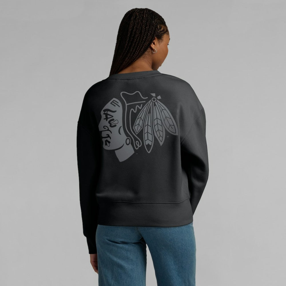 NHL Black Chicago Blackhawks Fanatics Women's Elements Flow Pullover Sweatshirt