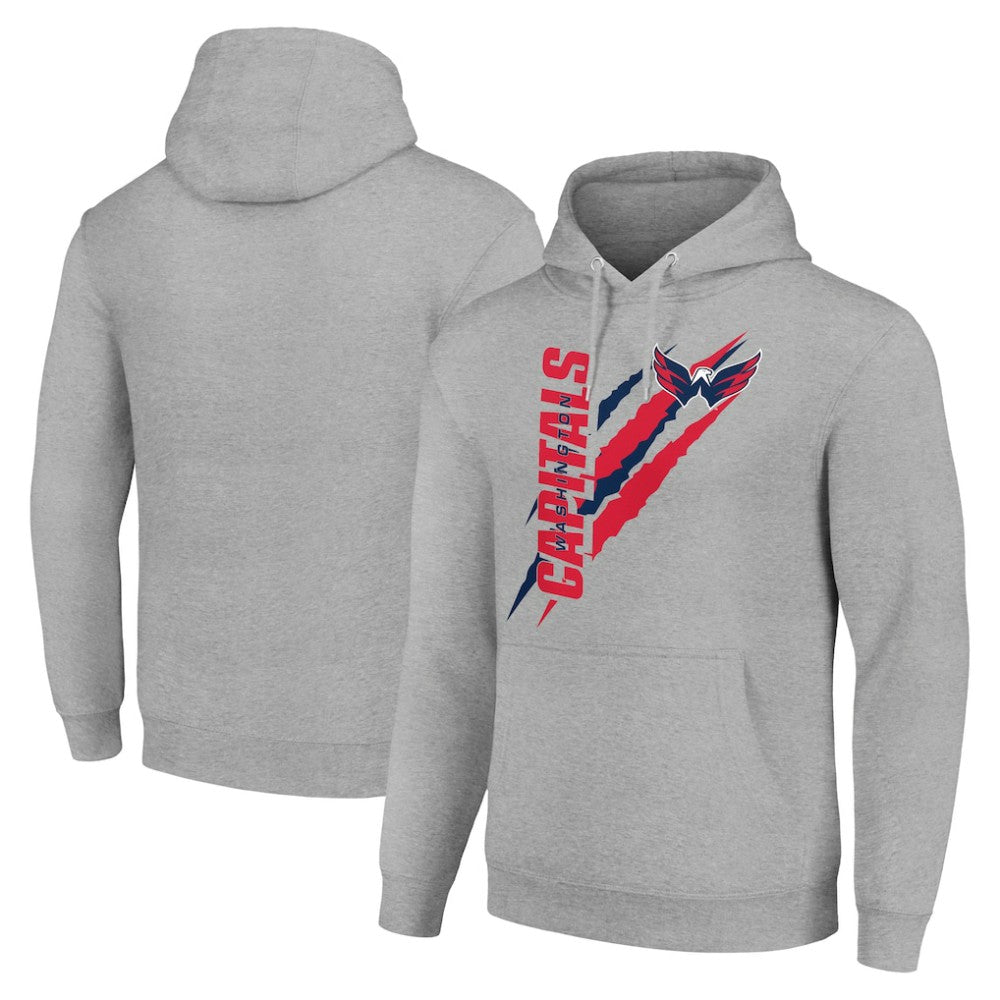 NHL Heather Gray Washington Capitals Starter Color Scratch Fleece Pullover Hoodie