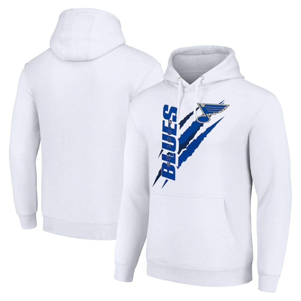 NHL White St. Louis Blues Starter Color Scratch Fleece Pullover Hoodie