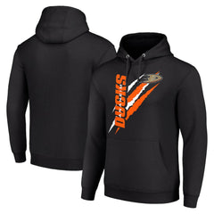 NHL Black Anaheim Ducks Starter Color Scratch Fleece Pullover Hoodie