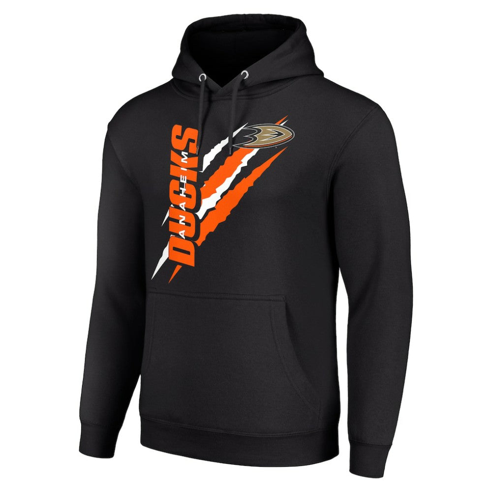 NHL Black Anaheim Ducks Starter Color Scratch Fleece Pullover Hoodie