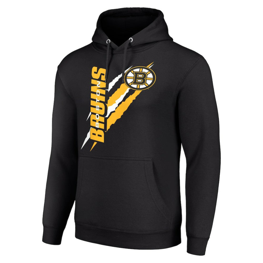 NHL Black Boston Bruins Starter Color Scratch Fleece Pullover Hoodie