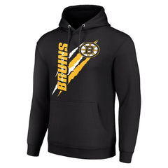 NHL Black Boston Bruins Starter Color Scratch Fleece Pullover Hoodie