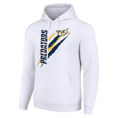 NHL White Nashville Predators Starter Color Scratch Fleece Pullover Hoodie