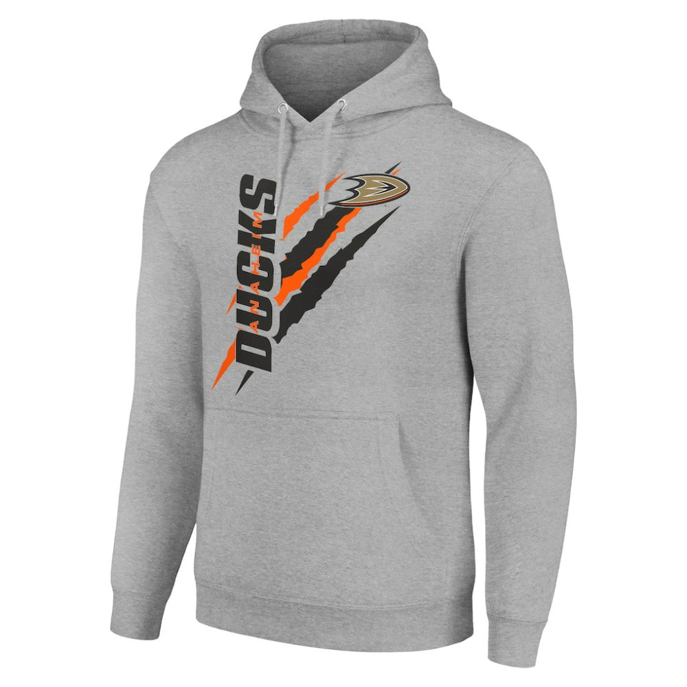 NHL Heather Gray Anaheim Ducks Starter Color Scratch Fleece Pullover Hoodie