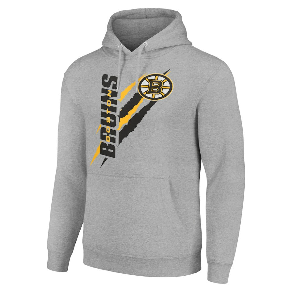 NHL Heather Gray Boston Bruins Starter Color Scratch Fleece Pullover Hoodie