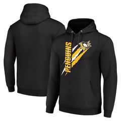 NHL Black Pittsburgh Penguins Starter Color Scratch Fleece Pullover Hoodie