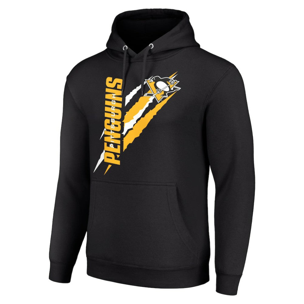 NHL Black Pittsburgh Penguins Starter Color Scratch Fleece Pullover Hoodie