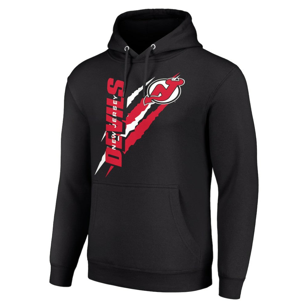 NHL Black New Jersey Devils Starter Color Scratch Fleece Pullover Hoodie