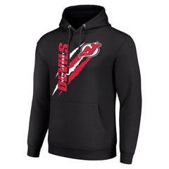 NHL Black New Jersey Devils Starter Color Scratch Fleece Pullover Hoodie