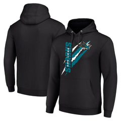 NHL Black San Jose Sharks Starter Color Scratch Fleece Pullover Hoodie